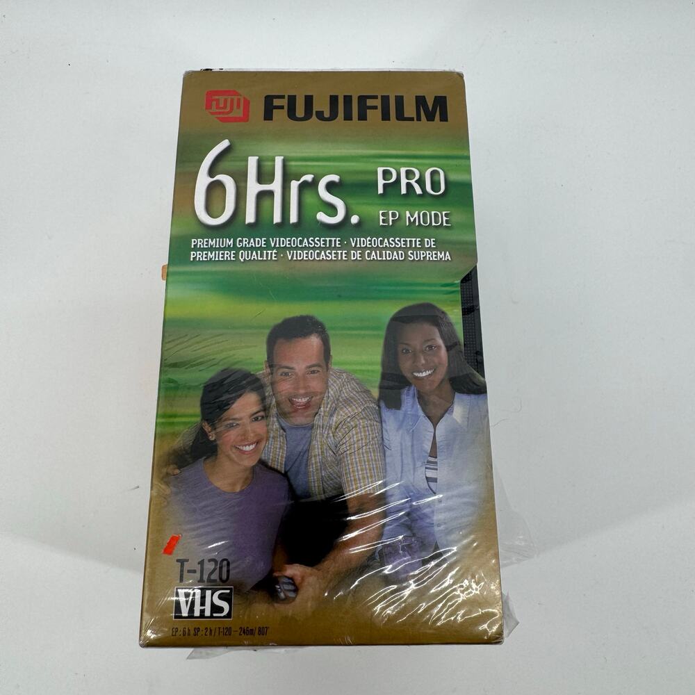 Fujifilm Pro T-120 VHS 6Hr EP Premium Grade Videocassette 4 Pack Sealed